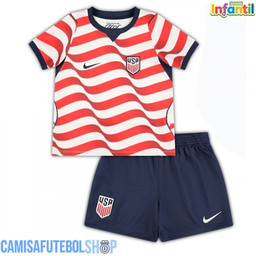 Camisa de time de futebol Estados Unidos Replicas 1º Equipamento Infantil Mundo 2026 Manga Curta (+ Calças curtas)